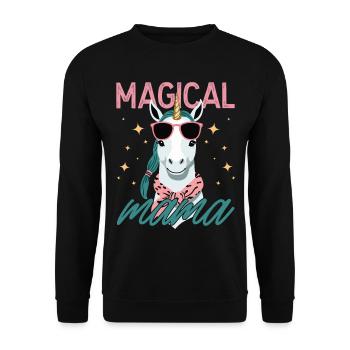 Magical Mom Stylish Unicorn Wife Funny Mom - Unisex Sweatshirt - black - Front - Alina (178cm) & Michal (187cm)