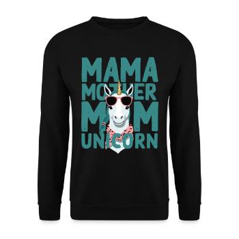 Licorne Maman Drôle Licornes Aimant Maman - Sweat-shirt Unisexe - noir - Devant - Alina (178cm) & Michal (187cm)