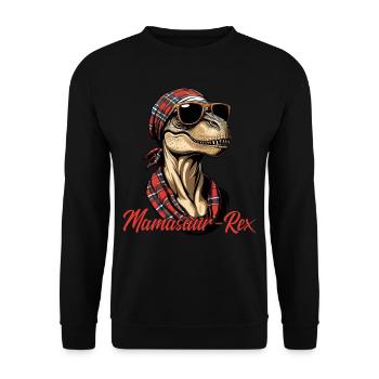 Mamasaur Rex Funny Dinosaur Mother Iconic - Unisex Sweatshirt - black - Front - Alina (178cm) & Michal (187cm)