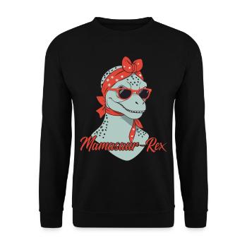 Mamasaur Rex drôle dinosaure mère Style - Sweat-shirt Unisexe - noir - Devant - Alina (178cm) & Michal (187cm)