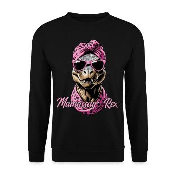 Mamasaur Rex Lustige coole Dinosaurier Mutter - Unisex Pullover - Schwarz - Vorne - Alina (178cm) & Michal (187cm)