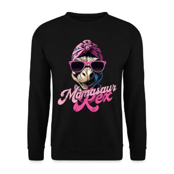 Mamasaur Rex Funny Dinosaur Mother Iconic - Unisex Sweatshirt - black - Front - Alina (178cm) & Michal (187cm)
