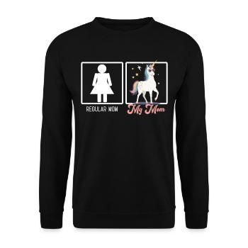 Funny Mom Comparison Unicorn Mom Design - Unisex Sweatshirt - black - Front - Alina (178cm) & Michal (187cm)