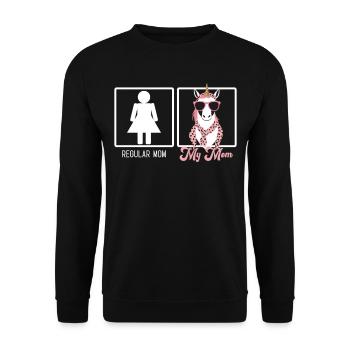 Funny Mom Comparison Unicorn Mom Style - Unisex Sweatshirt - black - Front - Alina (178cm) & Michal (187cm)