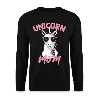 Licorne Maman Licornes Élégantes Femme Aimante - Sweat-shirt Unisexe - noir - Devant - Alina (178cm) & Michal (187cm)