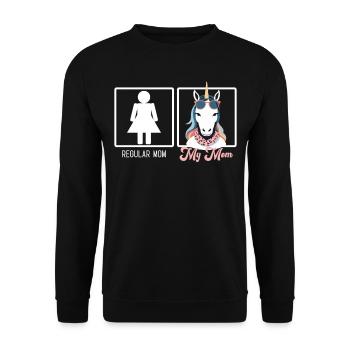 Funny Mom Comparison Unicorn Mom Design - Unisex Sweatshirt - black - Front - Alina (178cm) & Michal (187cm)
