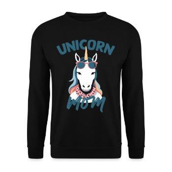Licorne Maman Licornes Élégantes Amoureux - Sweat-shirt Unisexe - noir - Devant - Alina (178cm) & Michal (187cm)