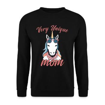 Licorne maman licornes aimant très Unique - Sweat-shirt Unisexe - noir - Devant - Alina (178cm) & Michal (187cm)