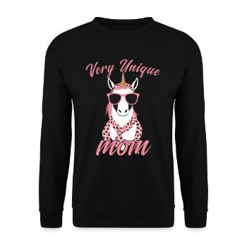 Licorne Maman Unique Élégante Licorne Femme - Sweat-shirt Unisexe - noir - Devant - Alina (178cm) & Michal (187cm)