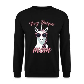 Conception de maman Licorne très Unique - Sweat-shirt Unisexe - noir - Devant - Alina (178cm) & Michal (187cm)