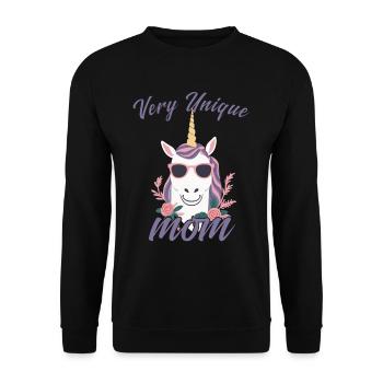 Conception de maman Licorne très Unique - Sweat-shirt Unisexe - noir - Devant - Alina (178cm) & Michal (187cm)