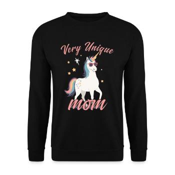 Licorne maman licornes aimant très Unique - Sweat-shirt Unisexe - noir - Devant - Alina (178cm) & Michal (187cm)