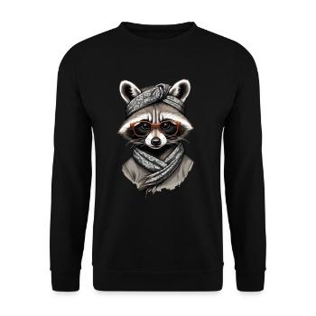 Mama Raccoon Raccoon Amoureux du raton laveur - Sweat-shirt Unisexe - noir - Devant - Alina (178cm) & Michal (187cm)