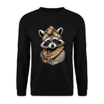 Maman raton laveur raton laveur amant fête des mères Design - Sweat-shirt Unisexe - noir - Devant - Alina (178cm) & Michal (187cm)