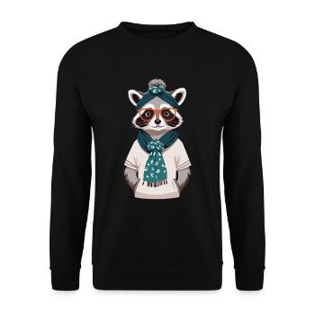Maman raton laveur amant raton laveur fête des mères - Sweat-shirt Unisexe - noir - Devant - Alina (178cm) & Michal (187cm)