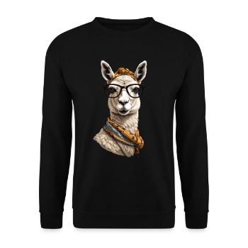 Conception drôle d’alpaga lama pour maman - Sweat-shirt Unisexe - noir - Devant - Alina (178cm) & Michal (187cm)