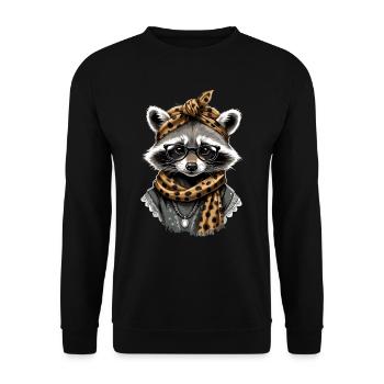 Mama Raccoon Raccoon Amoureux du raton laveur - Sweat-shirt Unisexe - noir - Devant - Alina (178cm) & Michal (187cm)