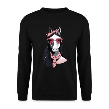 Mama Pferd Pferdeliebhaber Mutter Stilvolle Liebe - Unisex Pullover - Schwarz - Vorne - Alina (178cm) & Michal (187cm)