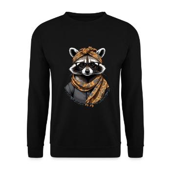 Maman raton laveur Raton laveur amant pour la fête des mères - Sweat-shirt Unisexe - noir - Devant - Alina (178cm) & Michal (187cm)