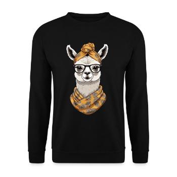 Llama Loving Mom Funny Design Mother's Day - Unisex Sweatshirt - black - Front - Alina (178cm) & Michal (187cm)