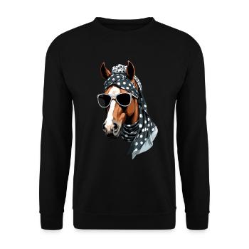 Maman Cheval Cheval Amant Mère Cheval Fille - Sweat-shirt Unisexe - noir - Devant - Alina (178cm) & Michal (187cm)