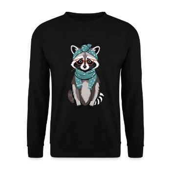 Maman raton laveur amant raton laveur fête des mères - Sweat-shirt Unisexe - noir - Devant - Alina (178cm) & Michal (187cm)