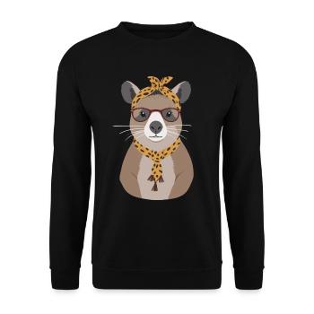 Drôle Capymama Capybara Fête des Mères - Sweat-shirt Unisexe - noir - Devant - Alina (178cm) & Michal (187cm)