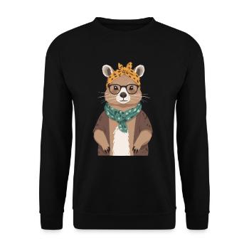Drôle Capymama Capybara conception de fête des mères - Sweat-shirt Unisexe - noir - Devant - Alina (178cm) & Michal (187cm)