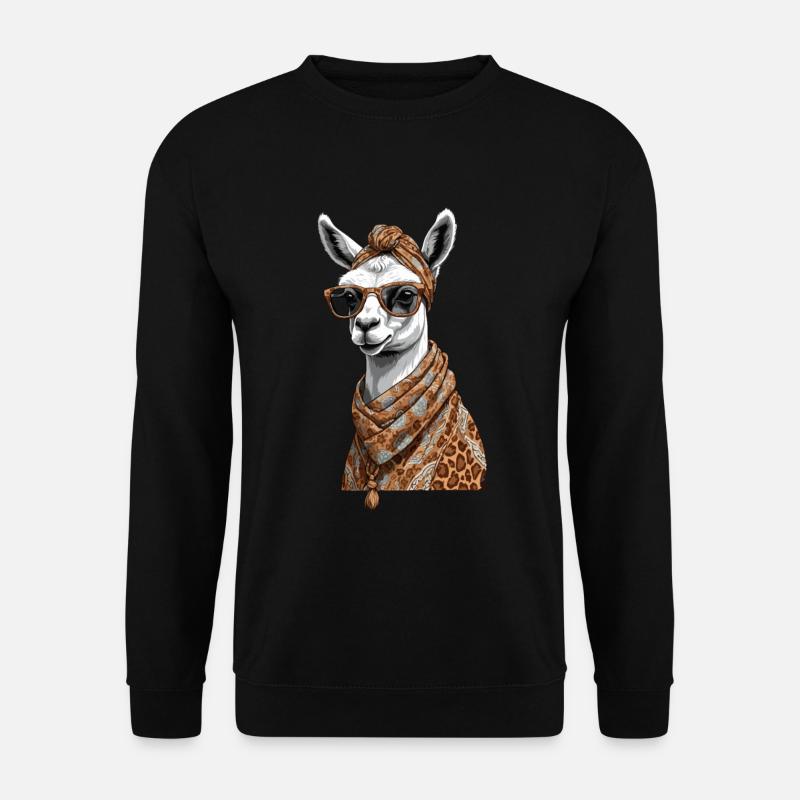 Llama Alpaca Funny Mom Design - Unisex Sweatshirt - black