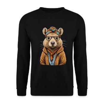 Drôle Capymama Capybara conception de fête des mères - Sweat-shirt Unisexe - noir - Devant - Alina (178cm) & Michal (187cm)