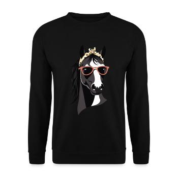 Mama Pferd Pferdeliebhaber Mutter Pferdemädchen - Unisex Pullover - Schwarz - Vorne - Alina (178cm) & Michal (187cm)