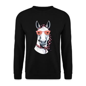 Mama Pferd Pferdeliebhaber Mutter Stilvolle Liebe - Unisex Pullover - Schwarz - Vorne - Alina (178cm) & Michal (187cm)