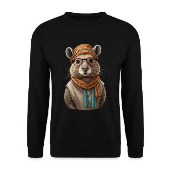 Drôle Capymama Capybara Mère Design - Sweat-shirt Unisexe - noir - Devant - Alina (178cm) & Michal (187cm)