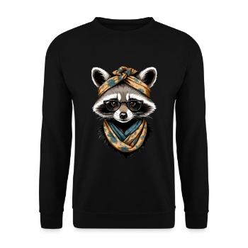 Maman raton laveur amant raton laveur fête des mères - Sweat-shirt Unisexe - noir - Devant - Alina (178cm) & Michal (187cm)