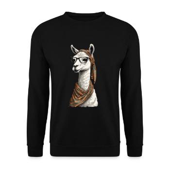 Llama Loving Mom Funny Alpaca Design - Unisex Sweatshirt - black - Front - Alina (178cm) & Michal (187cm)