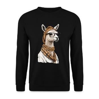Conception drôle d’alpaga lama pour la fête des mères - Sweat-shirt Unisexe - noir - Devant - Alina (178cm) & Michal (187cm)