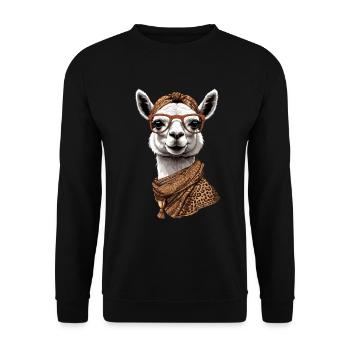 Llama Alpaca Funny Mom Design Love - Unisex Sweatshirt - black - Front - Alina (178cm) & Michal (187cm)