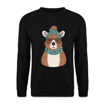 Funny Capymama Capybara Mom - Unisex Sweatshirt - black - Front - Alina (178cm) & Michal (187cm)