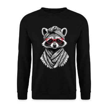 Mama Raccoon Raccoon Amoureux du raton laveur - Sweat-shirt Unisexe - noir - Devant - Alina (178cm) & Michal (187cm)