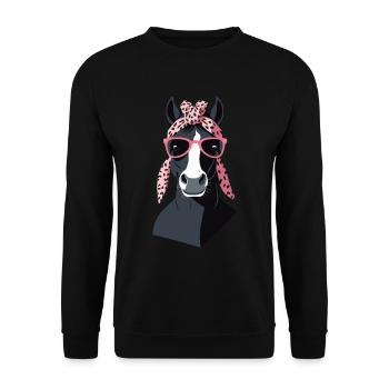 Maman Cheval Cheval Amant Mère Cheval Fille - Sweat-shirt Unisexe - noir - Devant - Alina (178cm) & Michal (187cm)