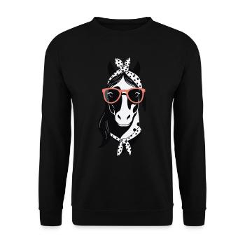 Mom Horse Horse Lover Mother Horse Girl - Unisex Sweatshirt - black - Front - Alina (178cm) & Michal (187cm)