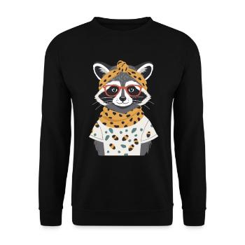 Maman raton laveur amant raton laveur fête des mères - Sweat-shirt Unisexe - noir - Devant - Alina (178cm) & Michal (187cm)