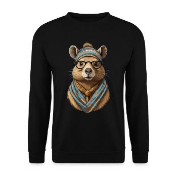 Drôle Capymama Capybara conception de fête des mères - Sweat-shirt Unisexe - noir - Devant - Alina (178cm) & Michal (187cm)