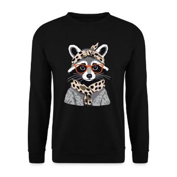 Maman raton laveur amant raton laveur fête des mères - Sweat-shirt Unisexe - noir - Devant - Alina (178cm) & Michal (187cm)