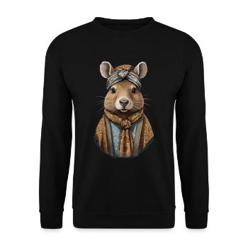 Drôle Capymama Capybara Mère Design - Sweat-shirt Unisexe - noir - Devant - Alina (178cm) & Michal (187cm)