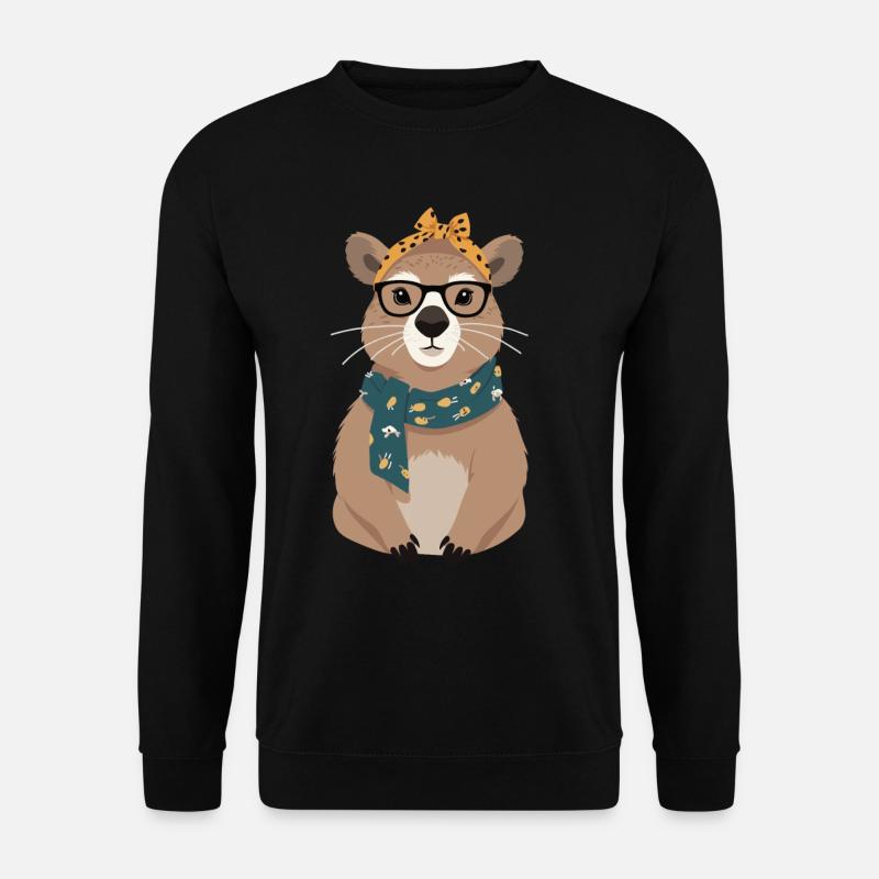 Funny Capymama Capybara Mother Design - Unisex Sweatshirt - black