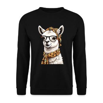 Conception drôle d’alpaga Lama pour les mamans aimantes - Sweat-shirt Unisexe - noir - Devant - Alina (178cm) & Michal (187cm)