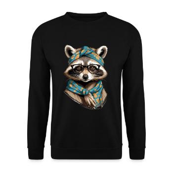 Mama Raccoon Raccoon Amoureux du raton laveur - Sweat-shirt Unisexe - noir - Devant - Alina (178cm) & Michal (187cm)