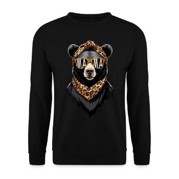 Funny Mom Bear Mother Bear Bear Lover - Unisex Sweatshirt - black - Front - Alina (178cm) & Michal (187cm)