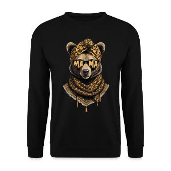 Funny Mama Bear Mother Bear Bear Lover - Unisex Sweatshirt - black - Front - Alina (178cm) & Michal (187cm)